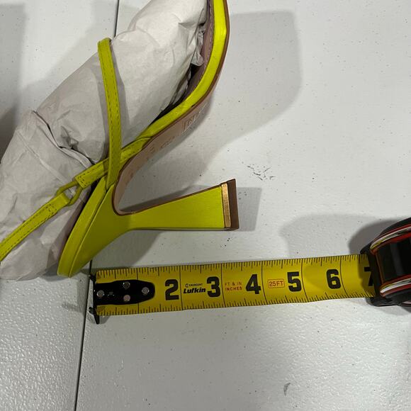 New! Ted Baker Lime Leather Cayena Block Heel Square Toe Sandals Womens Size 6.5 - Picture 7 of 7